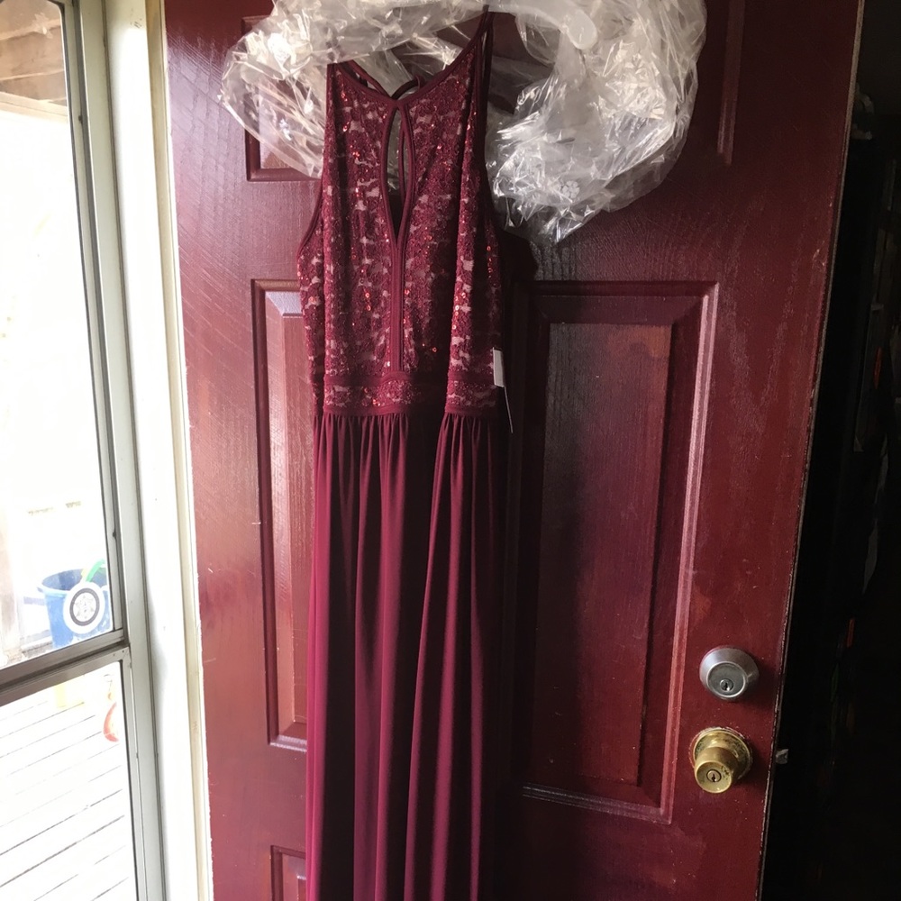 Merlot colored prom dress